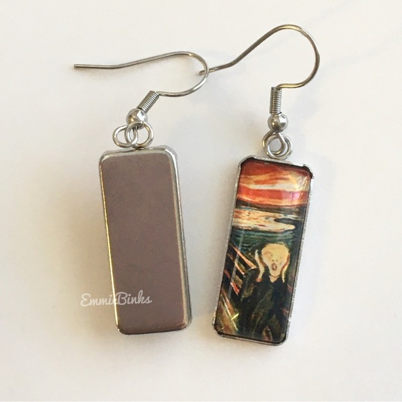 New ‘The Scream’ Art Series Drop Dangle Earrings | Munch Art Print - Painting - Picture 6 of 14